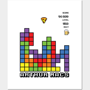 Arthur Mac's Tetris White Posters and Art